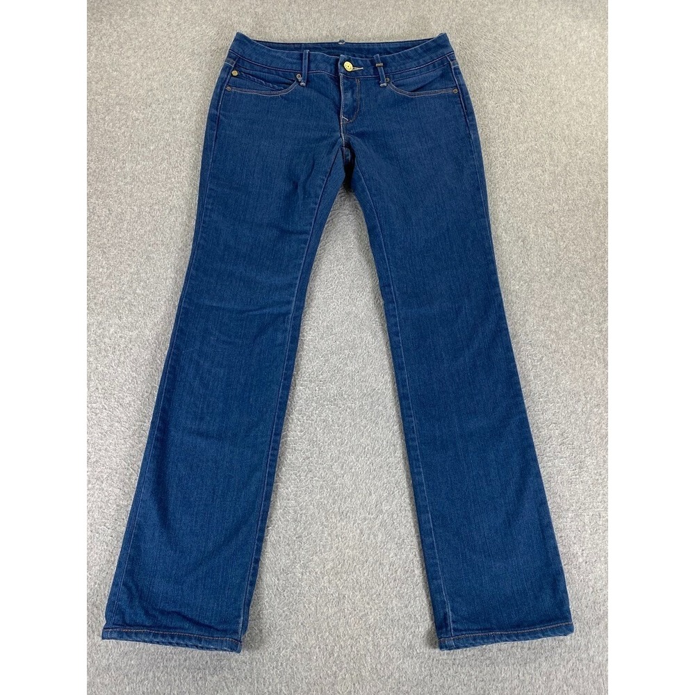 Levi's Premium Straight Denim Blue Jeans Women's Size 27x32 Fits (28x30) Stretch